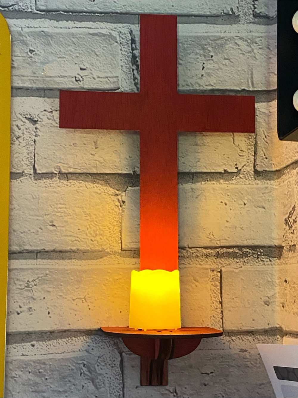 Cross led  candle  holder set of two
